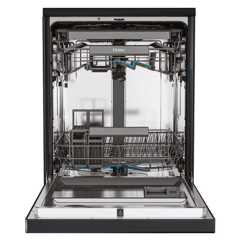 Haier 15 Place Setting Smart Freestanding Dishwasher - Black (600 Series)