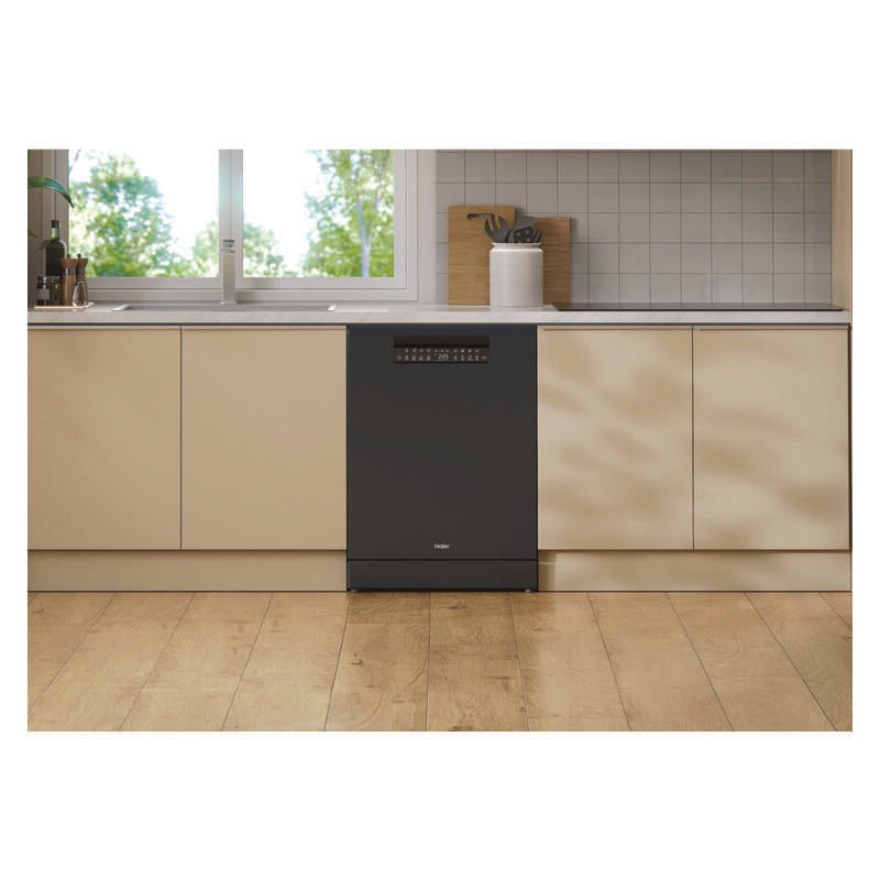 Haier 15 Place Setting Smart Freestanding Dishwasher - Black (600 Series)