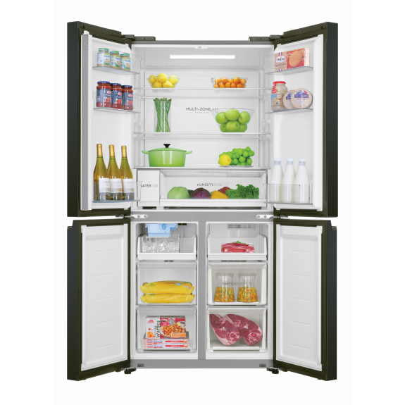 Haier 507L Quad Door Fridge Freezer with Ice & Water Dispenser - Black (600 Series)