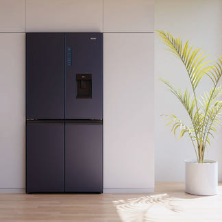 Haier 507L Quad Door Fridge Freezer with Ice & Water Dispenser - Black (600 Series)