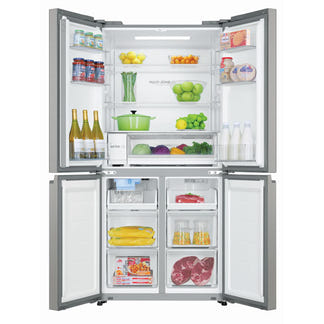 Haier 507L Quad Door Fridge Freezer with Ice & Water Dispenser - Satina (600 Series)