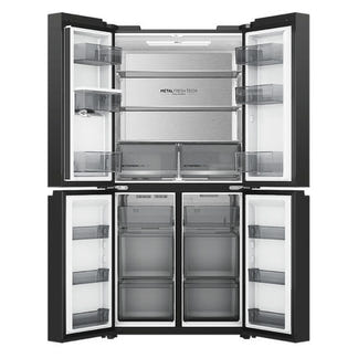 Haier 574L Quad Door Fridge Freezer Water (Non-Plumbed) - Black