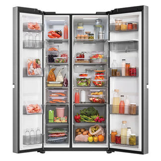 Haier 661L 500 Series Side-by-Side Refrigerator Freezer Water (Non-Plumbed) - Stainless Steel