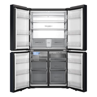 Haier 623L Quad Door Fridge Freezer with Ice & Water Dispenser - Black (600 Series)