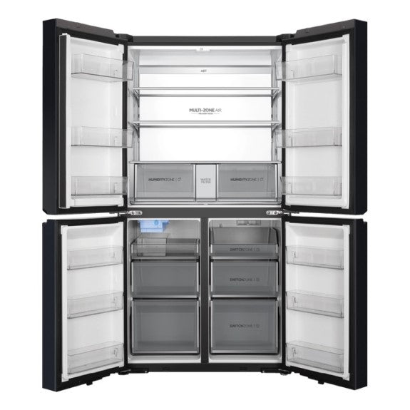 Haier 623L Quad Door Fridge Freezer with Ice & Water Dispenser - Black (600 Series)