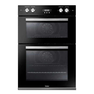 Haier 60cm Built-In Double Oven with 7 Functions - Black (500 Series)