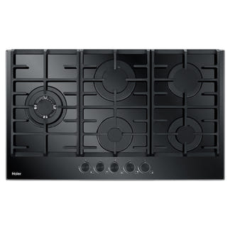 Haier 90cm Gas on Glass Cooktop - Black