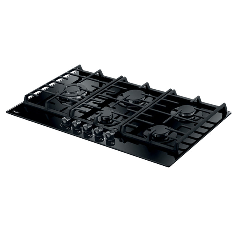 Haier 90cm Gas on Glass Cooktop - Black