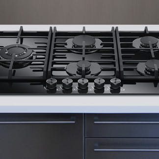Haier 90cm Gas on Glass Cooktop - Black