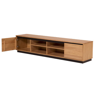 Hamilton 2200mm Timber Entertainment Unit - Messmate/Natural