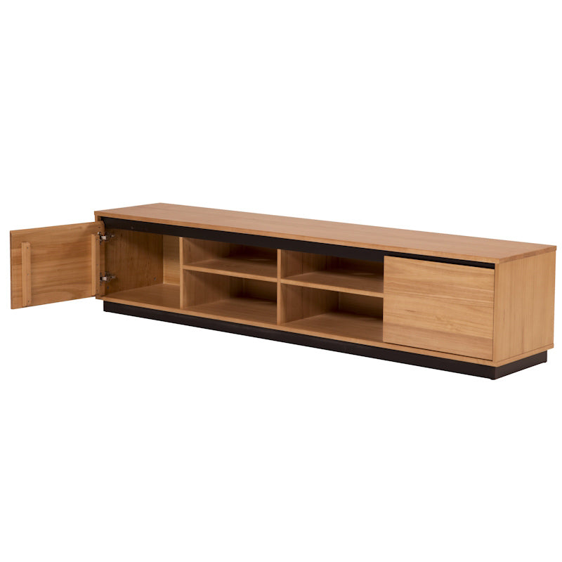 Hamilton 2200mm Timber Entertainment Unit - Messmate/Natural