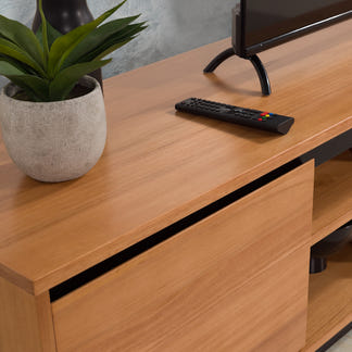 Hamilton 2200mm Timber Entertainment Unit - Messmate/Natural