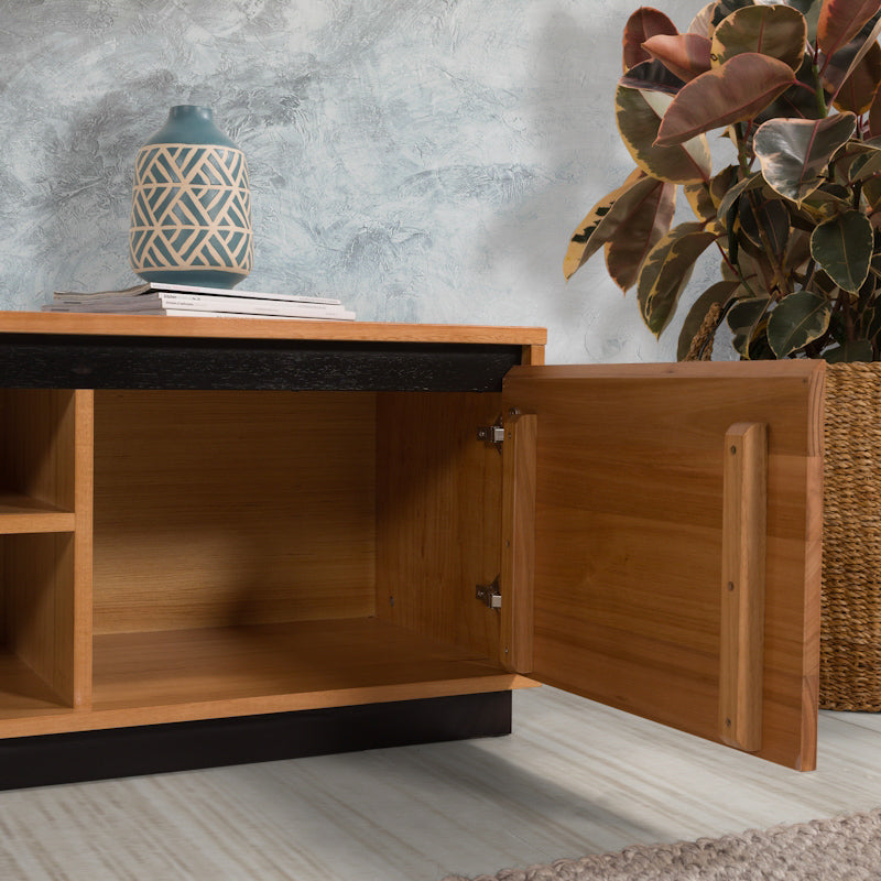 Hamilton 2200mm Timber Entertainment Unit - Messmate/Natural