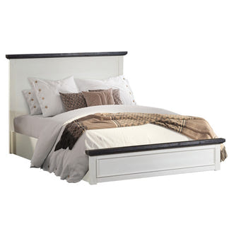Hampton Queen Timber Bed - White/Charcoal