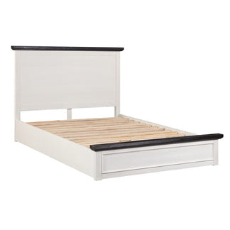 Hampton Queen Timber Bed - White/Charcoal