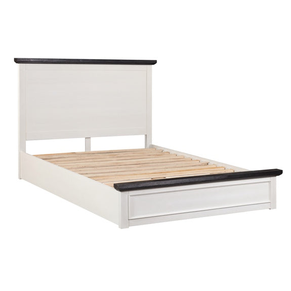 Hampton Queen Timber Bed - White/Charcoal