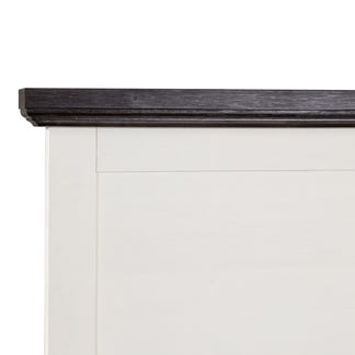 Hampton Queen Timber Bed - White/Charcoal