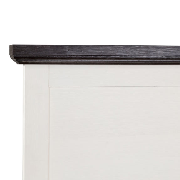 Hampton Queen Timber Bed - White/Charcoal