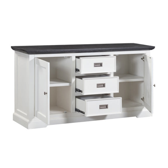 Hampton 1640mm Timber Buffet - White/Charcoal