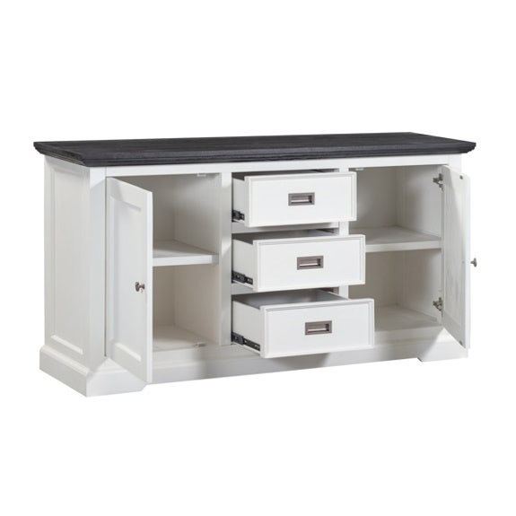Hampton 1640mm Timber Buffet - White/Charcoal