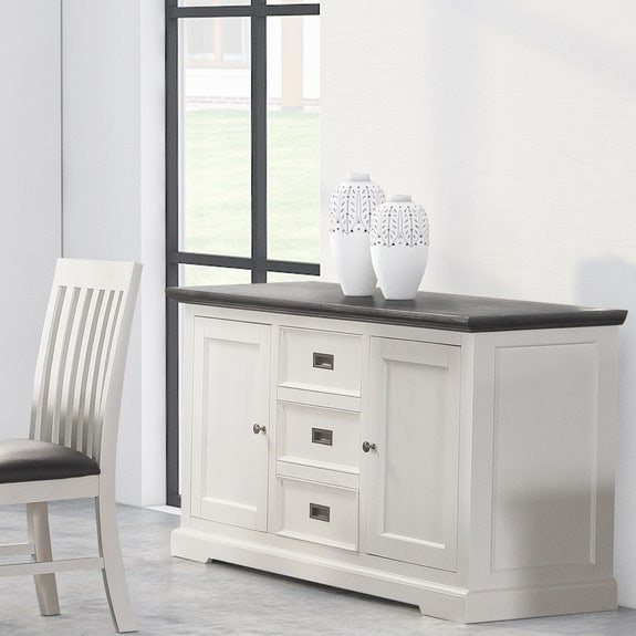 Hampton 1640mm Timber Buffet - White/Charcoal