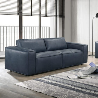 Havana 3+2 Leather Suite - Blue