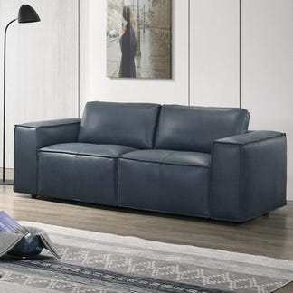 Havana 3+2 Leather Suite - Blue