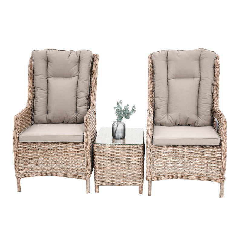 Hawaii 3 Piece Recliner Chat Set - Marina/Taupe