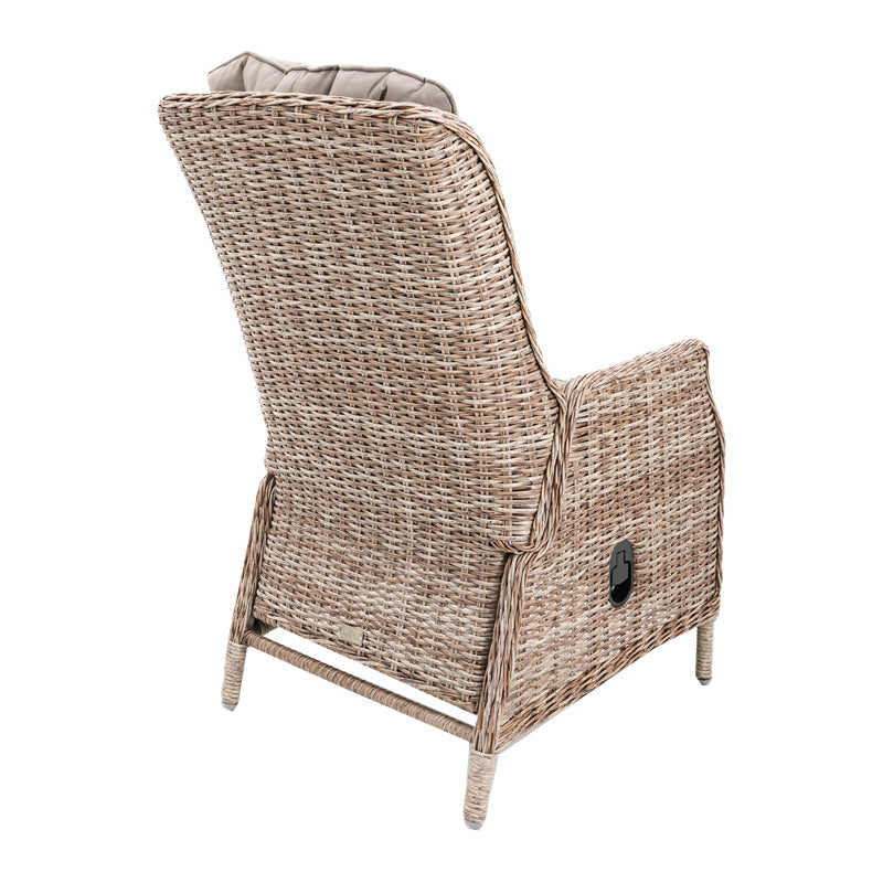 Hawaii 3 Piece Recliner Chat Set - Marina/Taupe