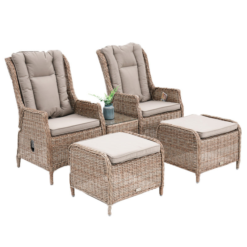 Hawaii 3 Piece Recliner Chat Set - Marina/Taupe
