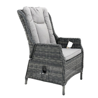 Hawaii 3 Piece Recliner Chat Set - Castle Grey/Grey