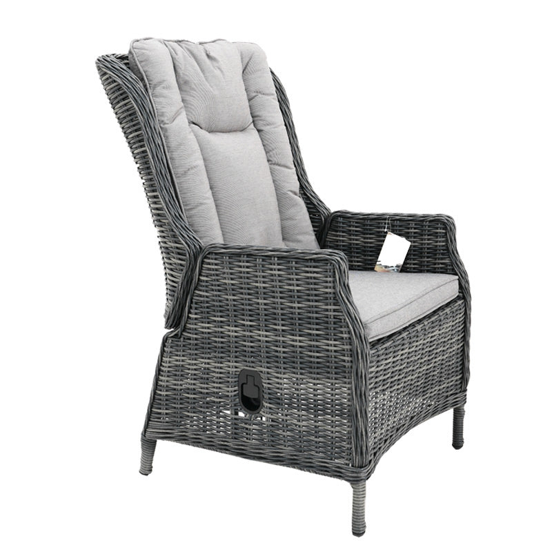 Hawaii 3 Piece Recliner Chat Set - Castle Grey/Grey