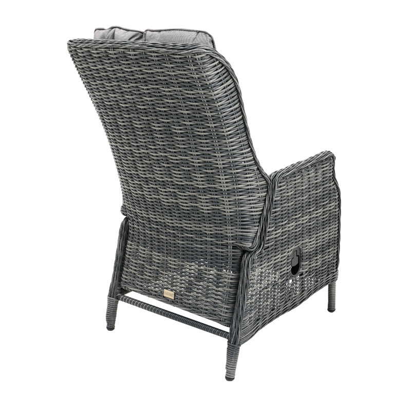 Hawaii 3 Piece Recliner Chat Set - Castle Grey/Grey