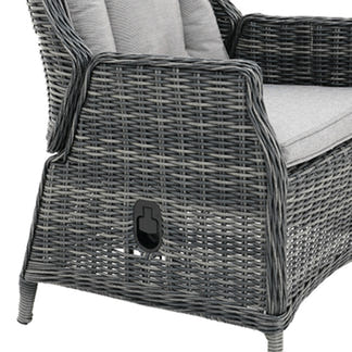 Hawaii 3 Piece Recliner Chat Set - Castle Grey/Grey