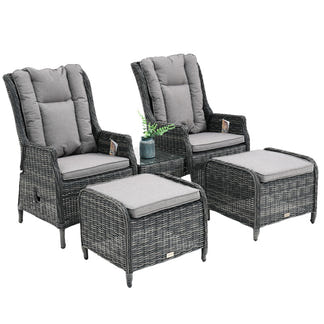 Hawaii 3 Piece Recliner Chat Set - Castle Grey/Grey