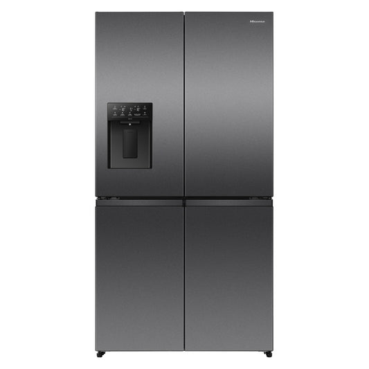 Hisense 640L Quad Door Fridge Freezer with Water Dispenser- Dark Stainless Steel (Pureflex)