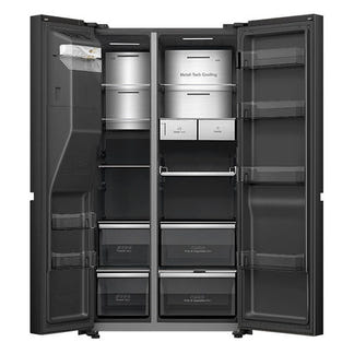 Hisense 614L PureFlat Eclipse Side-by-Side Fridge Freezer with Ice & Water Dispenser - Black