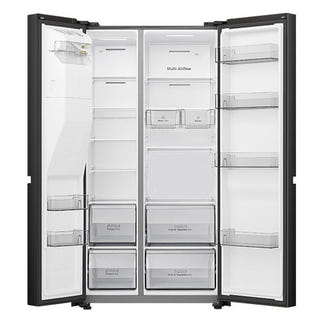 Hisense 632L Side-by-Side Fridge Freezer with Ice & Water Dispenser - Black