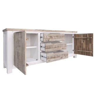 Homestead 2000mm Timber Buffet - White/Wood