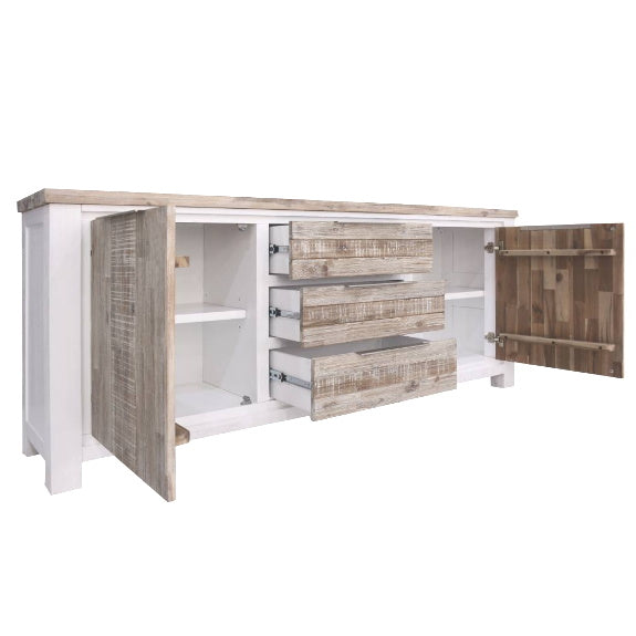 Homestead 2000mm Timber Buffet - White/Wood