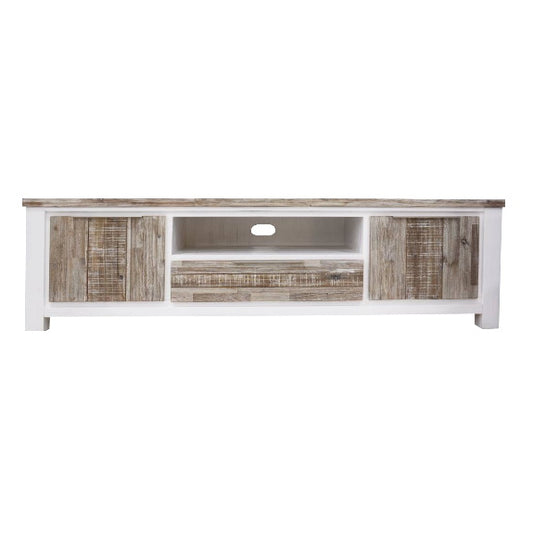 Homestead 2100mm Timber Entertainment Unit - White/Wood