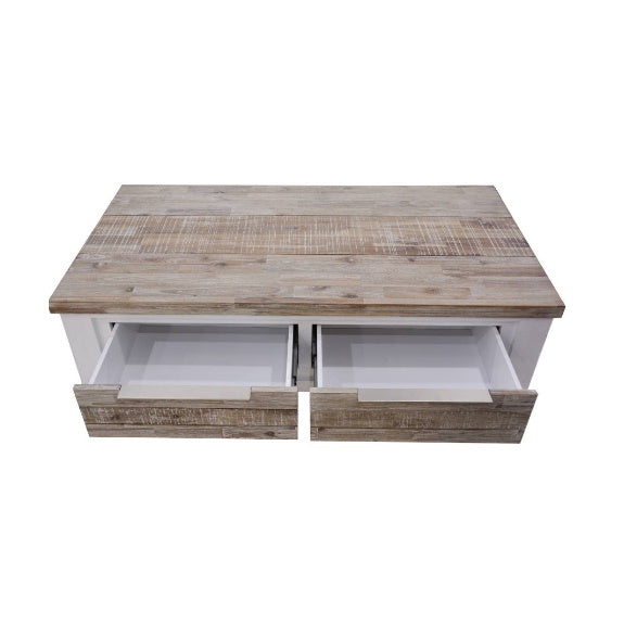 Homestead 2 Drawer Coffee Table - White/Wood