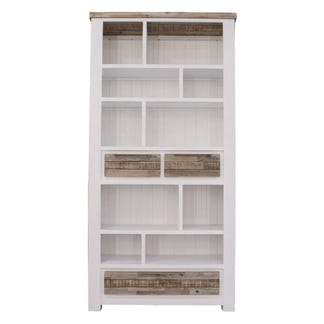Homestead Multi-Shelf Timber Bookcase - White/Wood