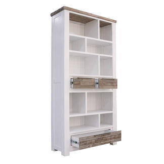 Homestead Multi-Shelf Timber Bookcase - White/Wood