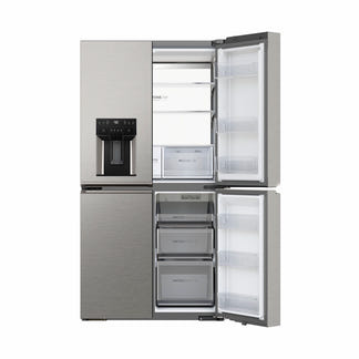 Haier 601L Quad Door Fridge Freezer with Ice & Water Dispenser - Satina