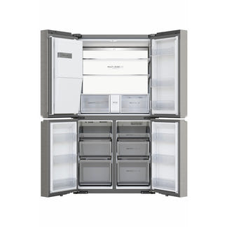 Haier 601L Quad Door Fridge Freezer with Ice & Water Dispenser - Satina