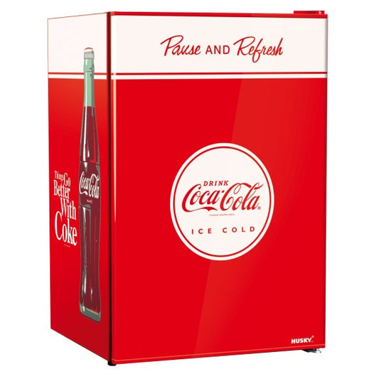 Husky 130L Solid Door Coca-Cola Branded Bar Fridge