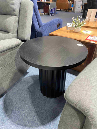 Caesar Round Lamp Table - Messmate/Black