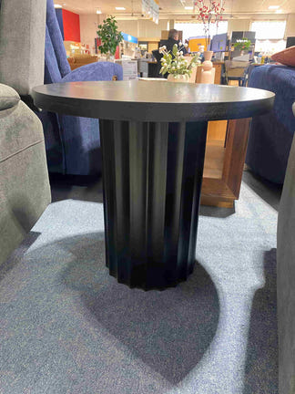 Caesar Round Lamp Table - Messmate/Black