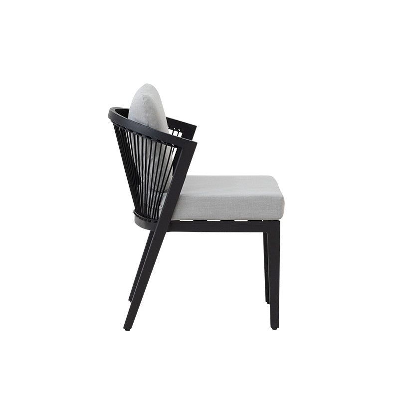 Isla 9 Piece Outdoor Dining Setting - Light Grey/Black